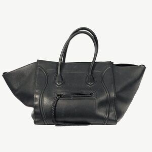 Celine Medium Phantom Luggage Black Leather Tote